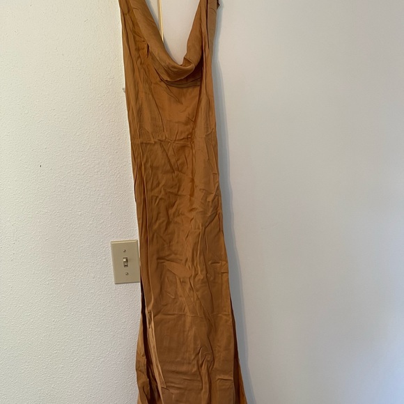 Nwt Young Fabulous & Broke gold Slip Halter Dress - Picture 3 of 3